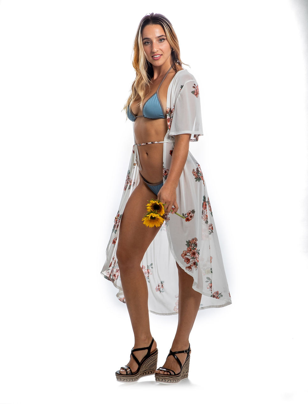 Thumbnail: The Harlow Cheeky String Bikini Bottom in Smokey Blue