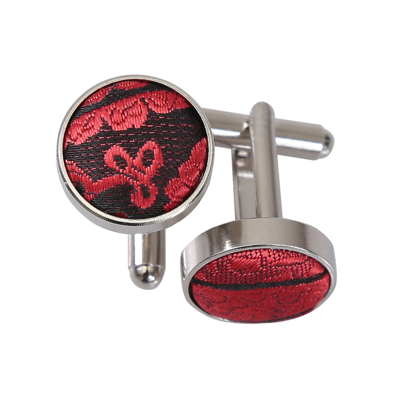 Paisley Cufflinks - Black &  Red