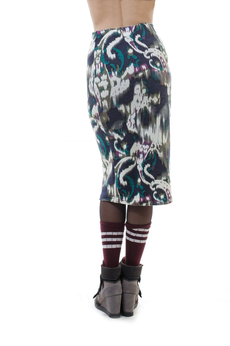 Thumbnail: Patterned Straight Midi Skirt