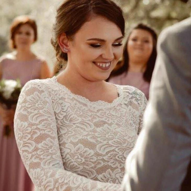 Thumbnail: Round Neck-Line  Lace & Tulle Dress #1152