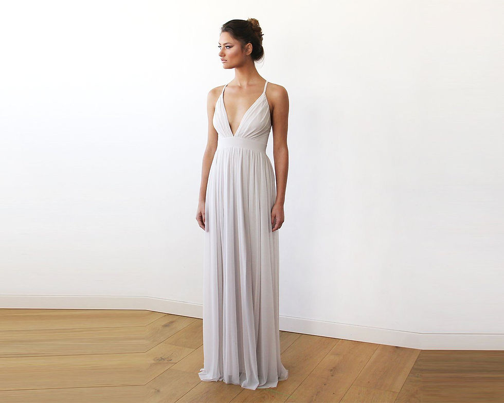 Thumbnail: Ivory Maxi Dress With Adjustable Straps #1170