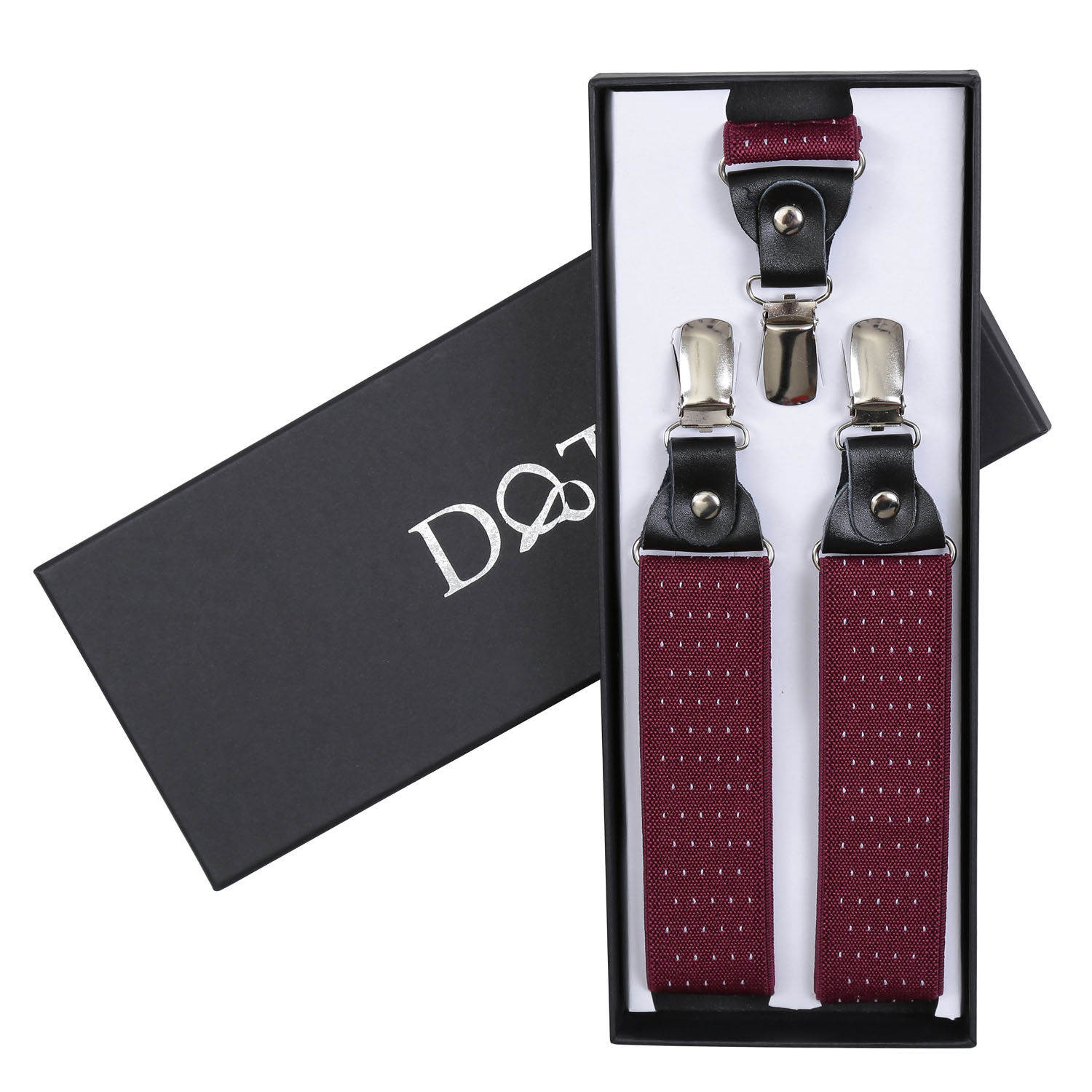 Polka Dot Braces - Burgundy