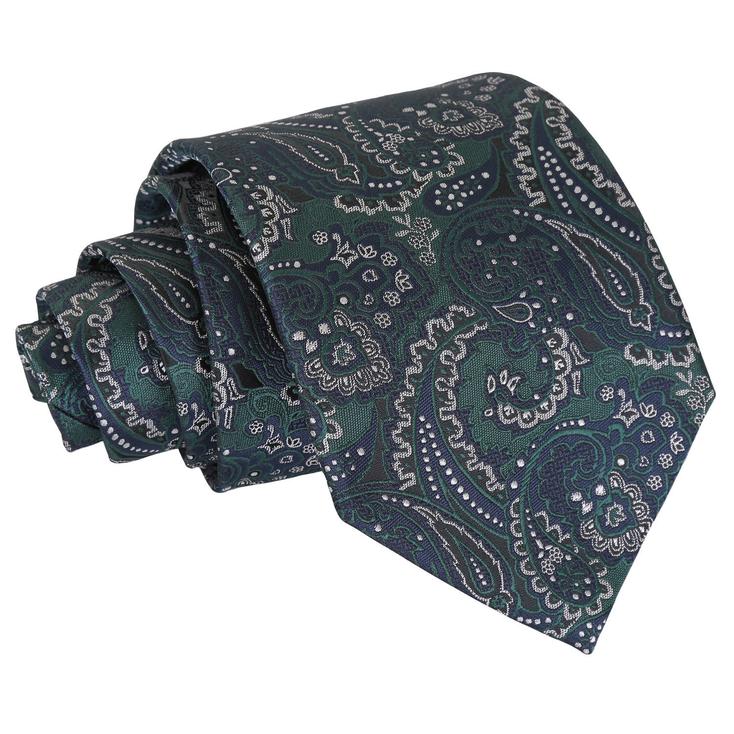 Royal Paisley Classic Tie - Green &  Navy