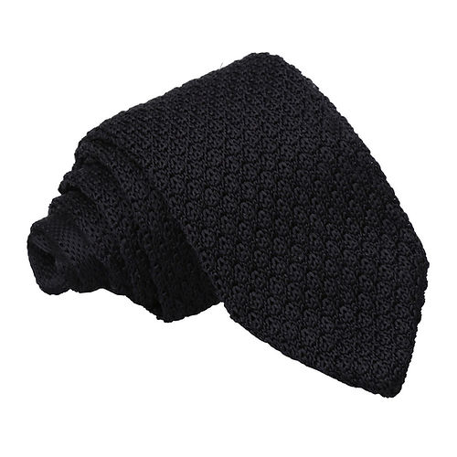 Grenadine Knitted Silk Slim Tie - Plum