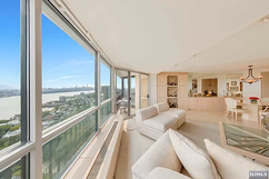Contemporary living room with a view