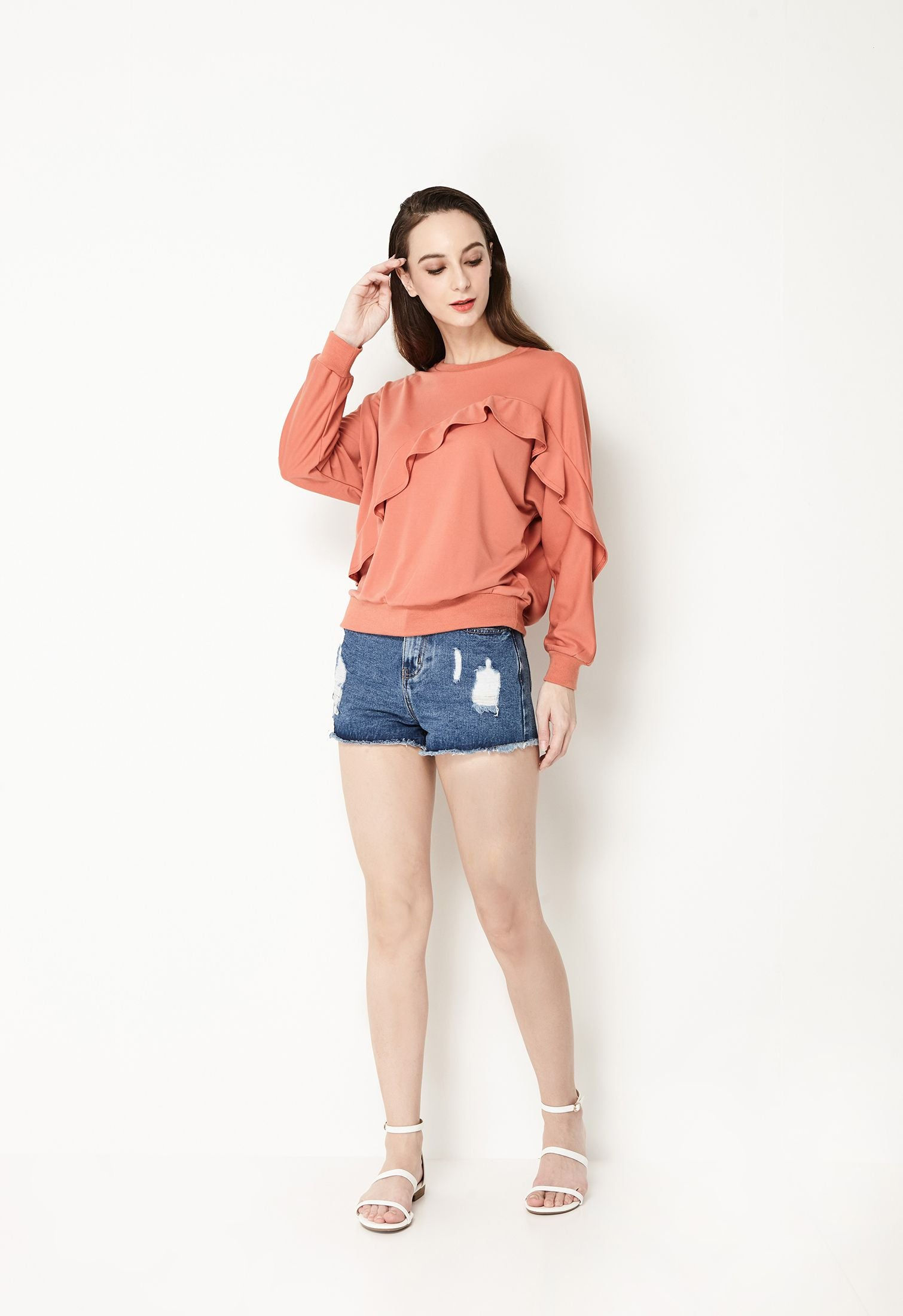 Distressed Denim Shorts