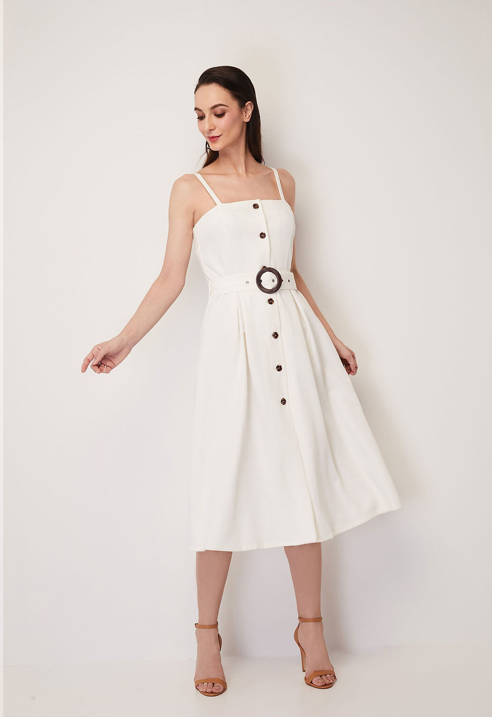 Thumbnail: Buckle Detail Sleeveless Dress