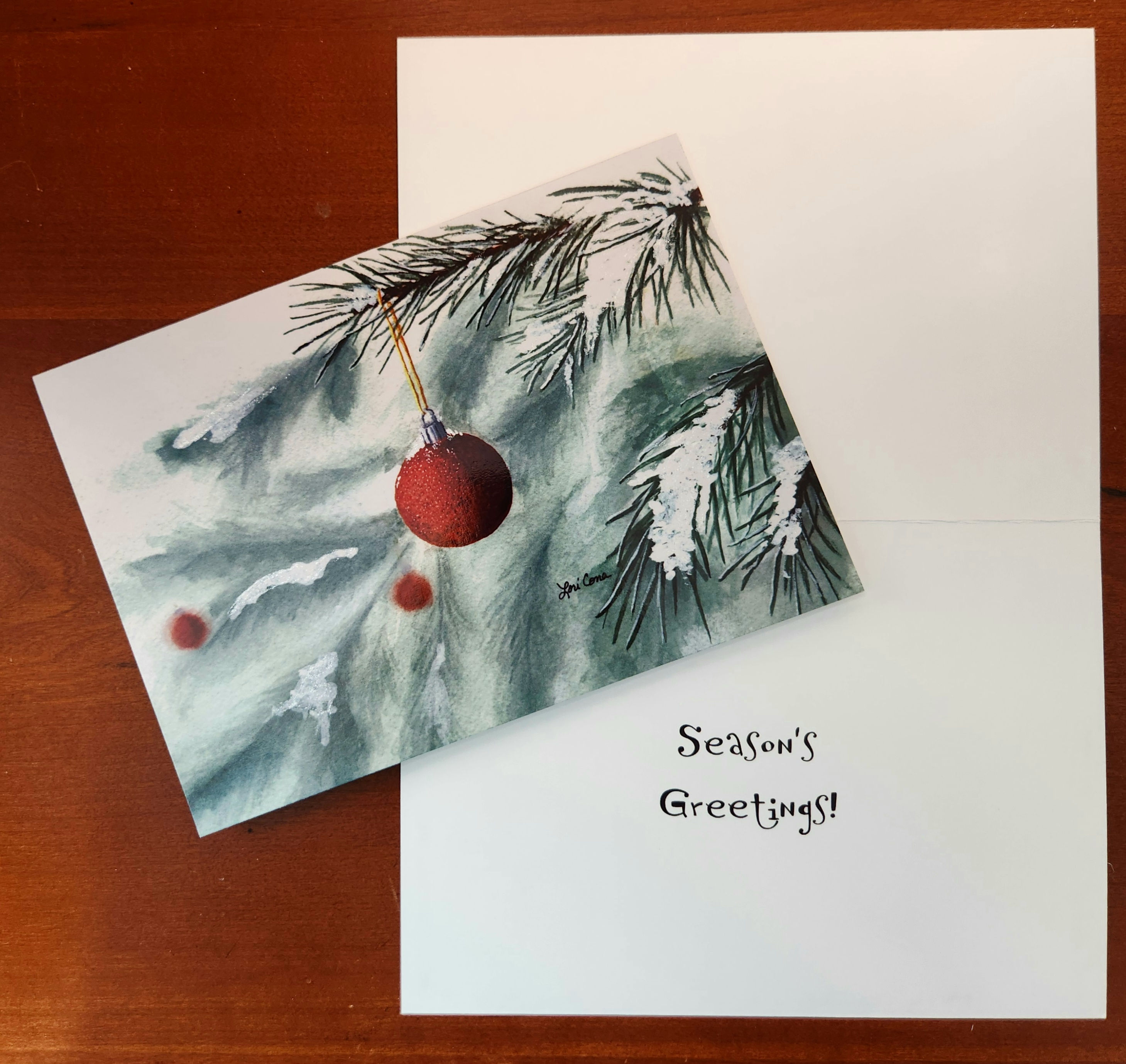 Pine Bough Christmas Card