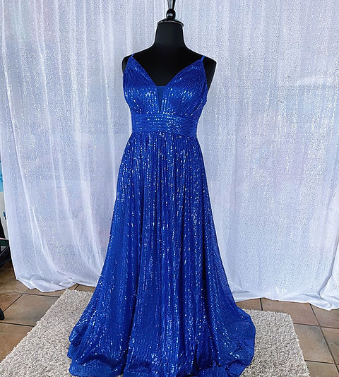 princess polly baby blue dress Ketia Light Blue Sparkly Maxi Dress w/ V-Neckline main image 1