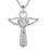 Thumbnail: 925 Sterling Silver Necklace Angel Crystal Cross pendants