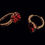 Thumbnail: Designer Gold Plated Cubic Zirconia Ruby Earrings