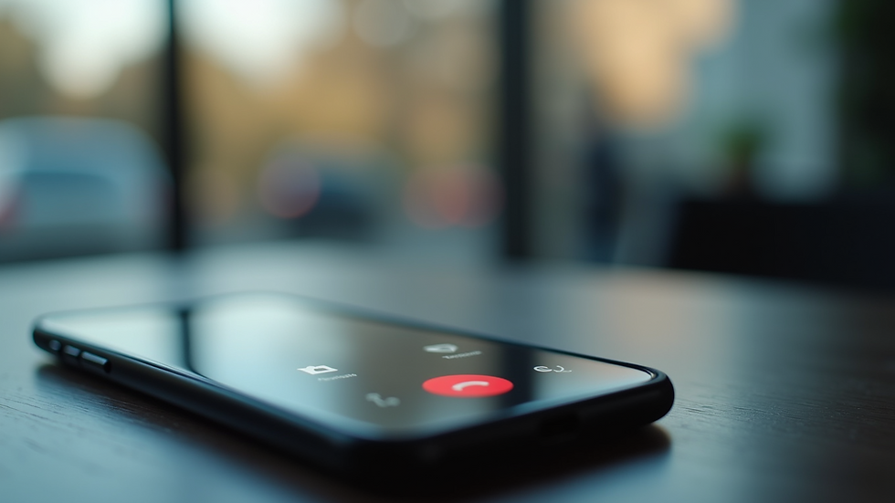 Close-up view of a smartphone screen showing a call interface with AI assistant