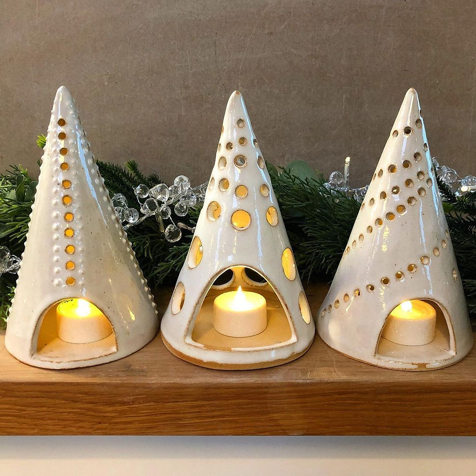 Christmas Pottery - Handmade Light Up Trees