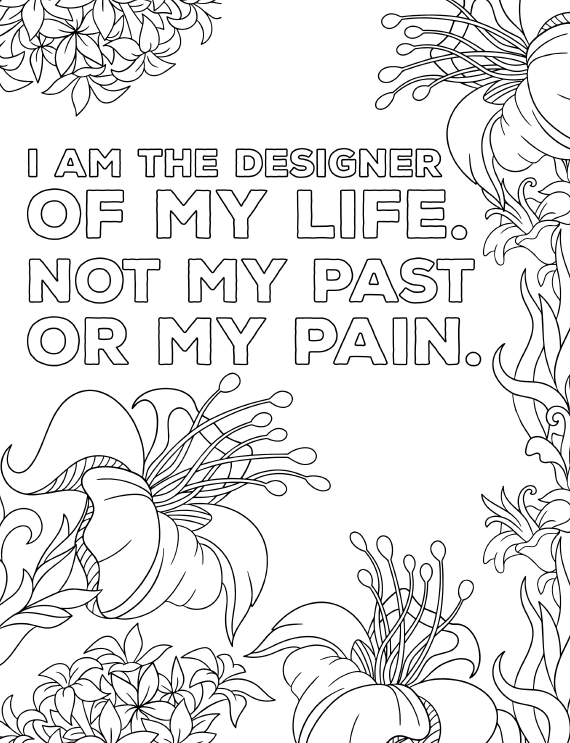 Thumbnail: Floral + Affirmations Coloring Pages