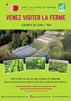Visite de la ferme , "Les jardins de Tallende", le 20 juin 2026