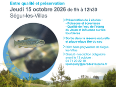 Atelier le 15 octobre 2026 dans la Réserve du Jolan et de La Gazelle : "Eau : entre qualité et préservation"