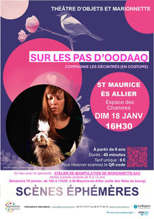 "Sur les pas d'Oodaaq, spectacle de théâtre d'objets et marionnette, le 18 janvier, à Saint Maurice-ès-Allier