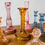 Thumbnail: Various Coloured Antique Glass Candlesticks