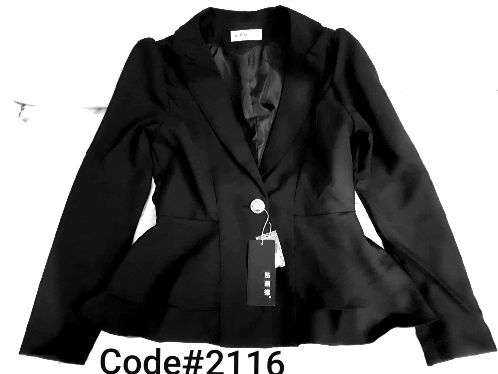 Women's Fashionable Artificial Leather Jacket (Navy Blue)