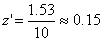 z'=1.53/10=0.15