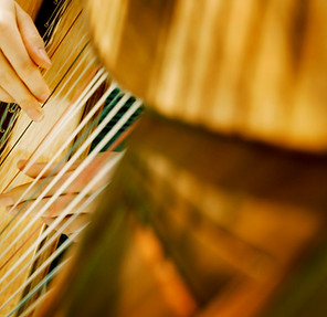 Playing harp