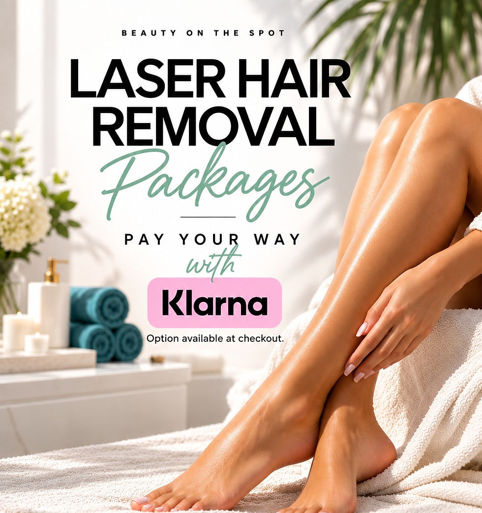 Ready to pay for Laser Hair Removal Packages with Klarna at Beauty on the Spot