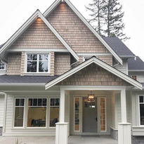 front entry in traditional home new construction