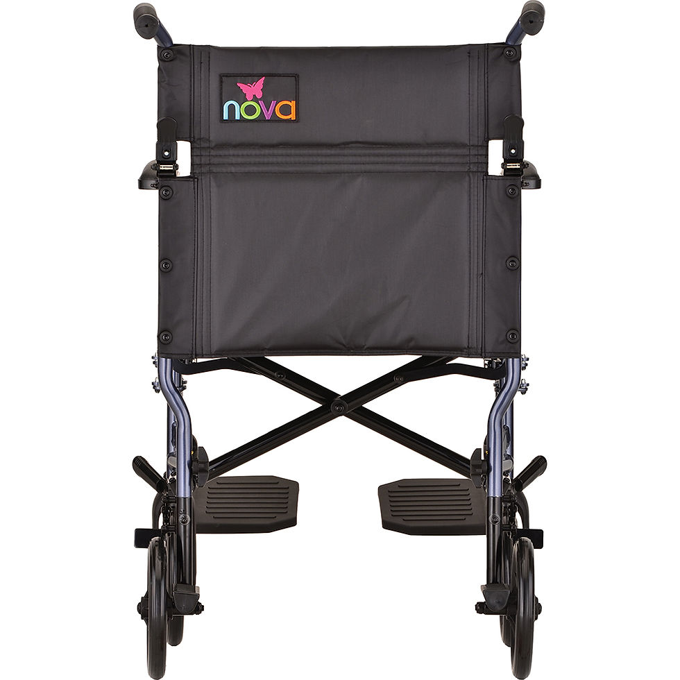 Thumbnail: Nova Lightweight Transport Travel Chair w/ Removable Wheels 19"