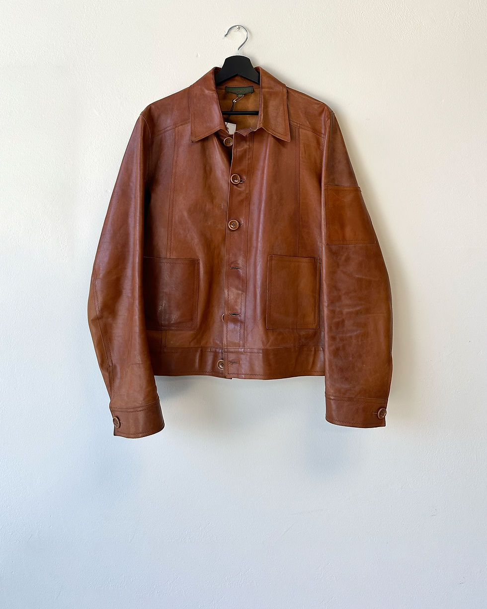 Giacca in pelle Fabrizio Del Carlo fronte