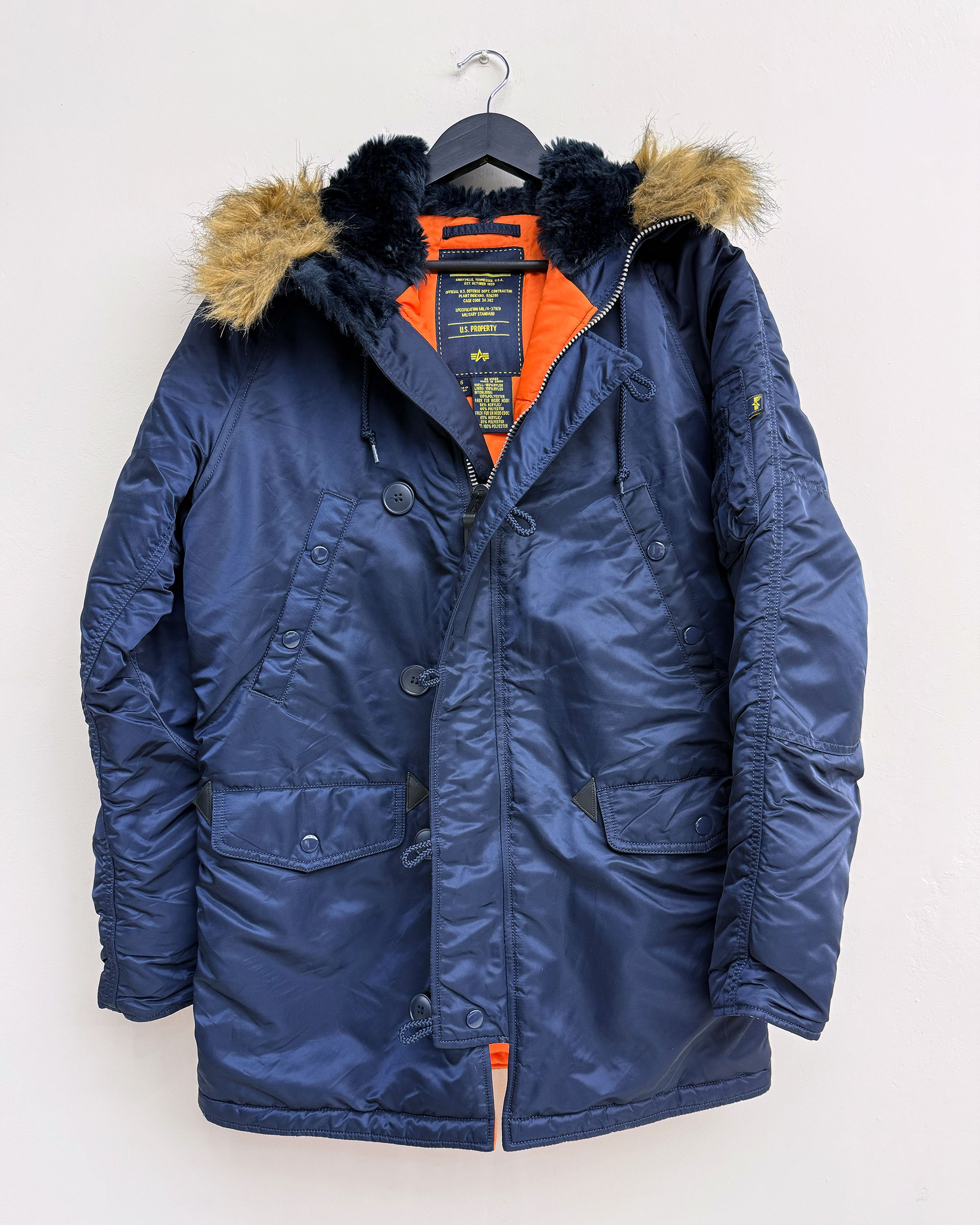 Parka Blu Navy Alpha Industries fronte