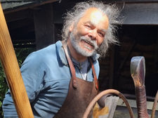 Swordsmith Rod Hughes in his Grayshott forge
