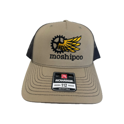 Khaki Moshipco Trucker Cap with logo