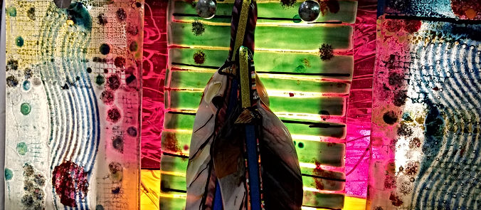 glass sculpture artisthealthcare commission gallery commissions allison luedtke medina minnesota alli luedtke colorful creative unique one of a kind mixed media welded bronze hardware