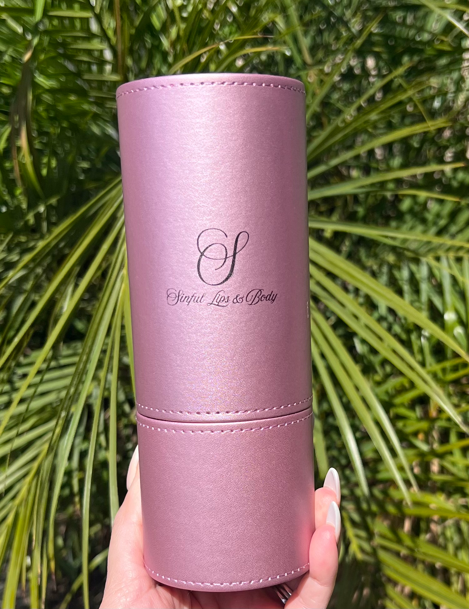 8 piece travel make-up brush set. purple  