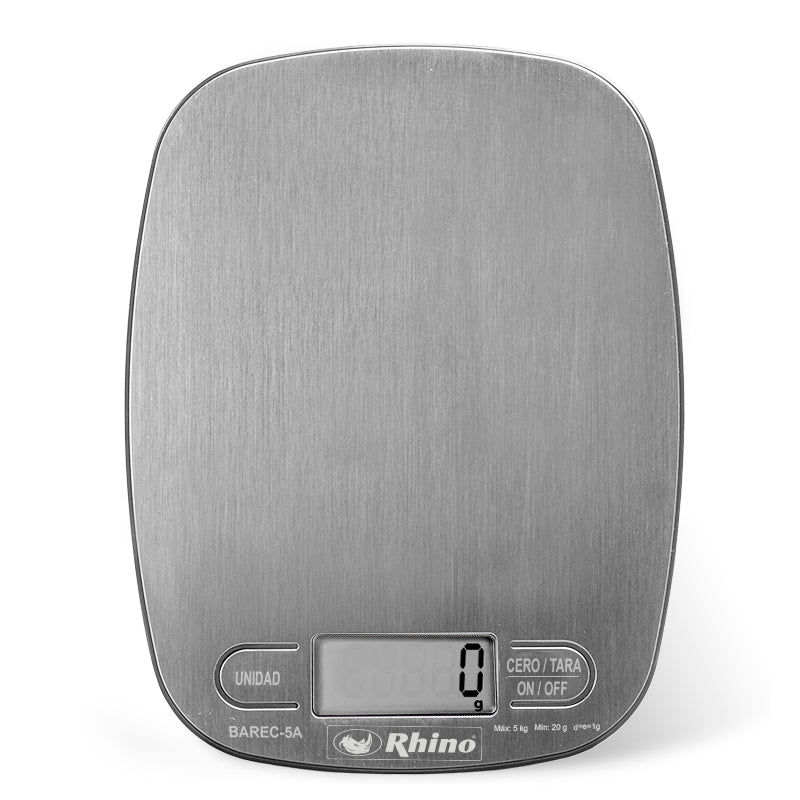 RHINO BASCULA PLATO DE ACERO INOXIDABLE 5KG/1G BAREC-5