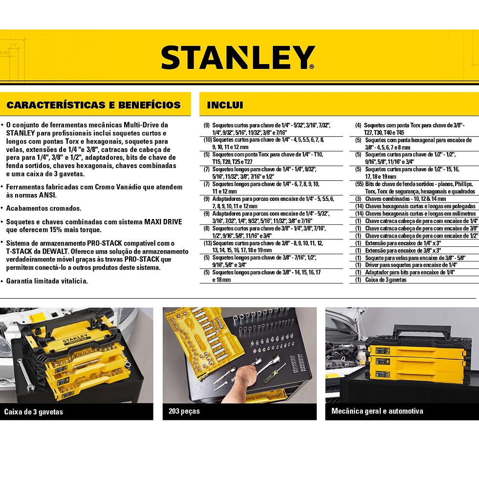 Miniatura: Juego de cubos Stanley 203piezas