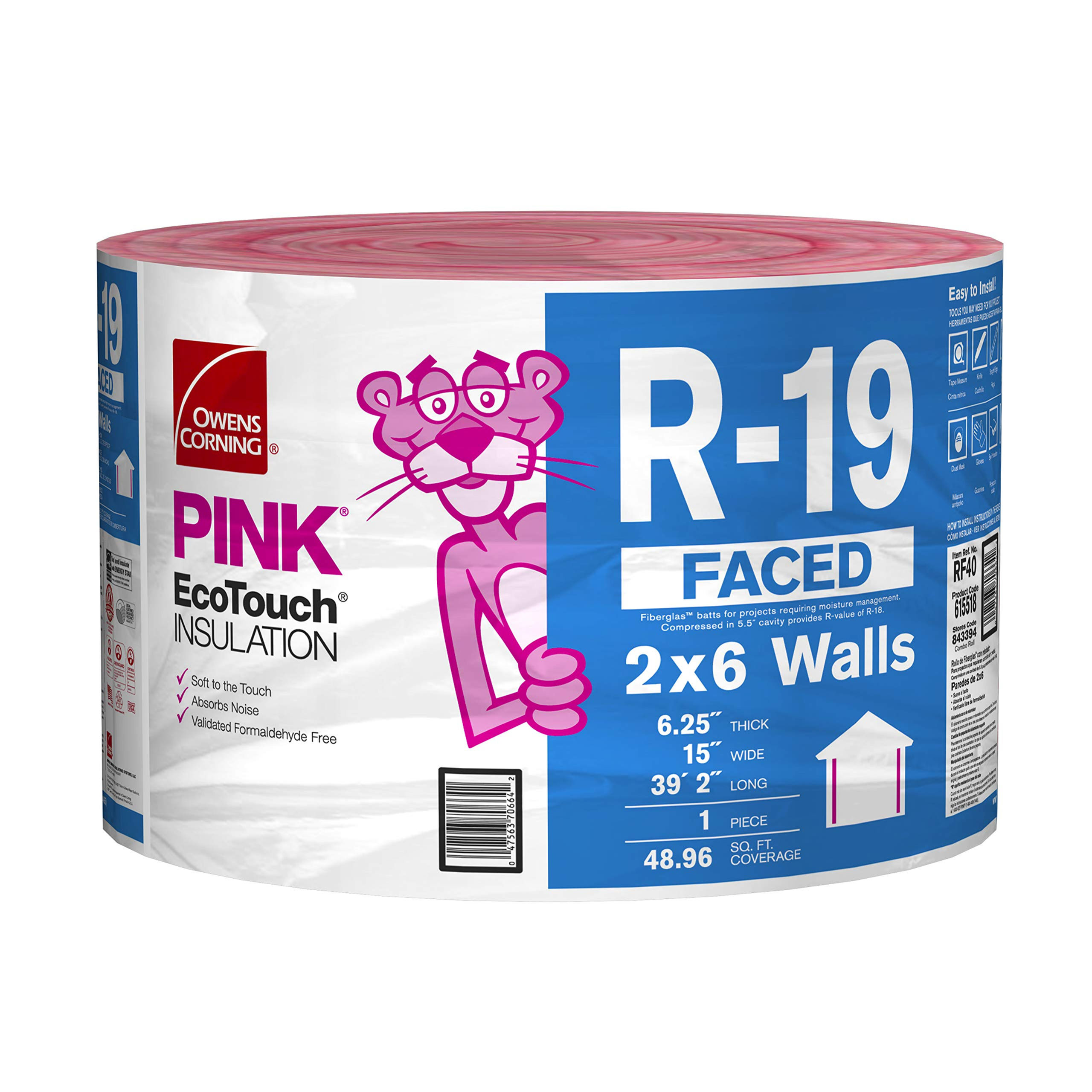 LANA R-19 SIN PAPEL 6" X 61cm X 15.24M OWENS CORNING