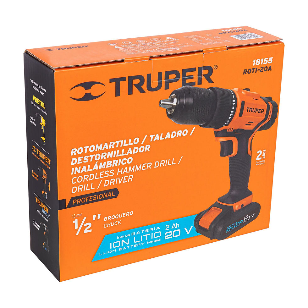 Miniatura: Taladro 1/2 Truper 20V bateria 1.5ah 2años de garantia