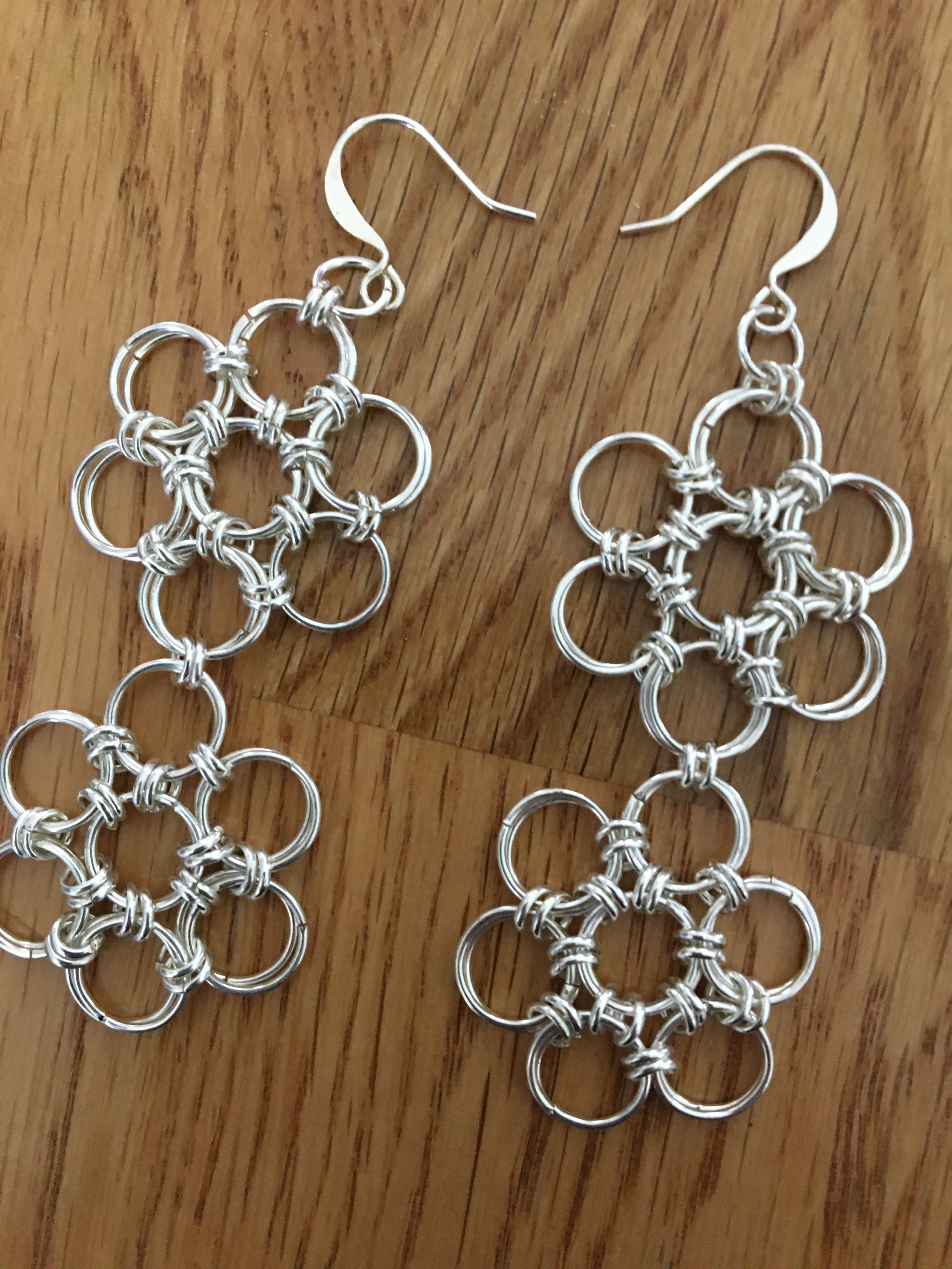 Japanese chain maille earrings