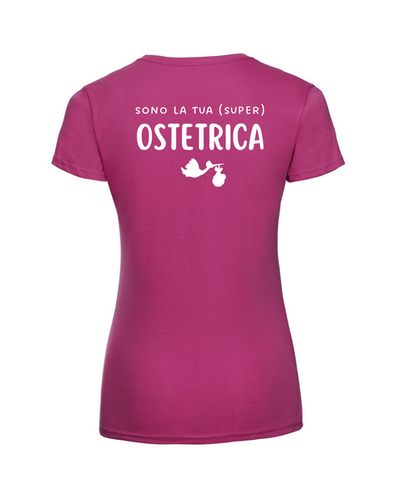 T-shirt personalizzata Sono la tua super ostetrica Medlove