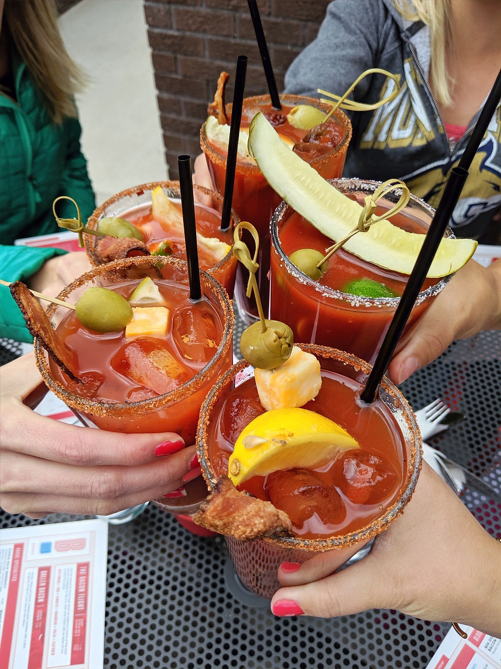 Cheers with five bloody marys from Bacon Social House