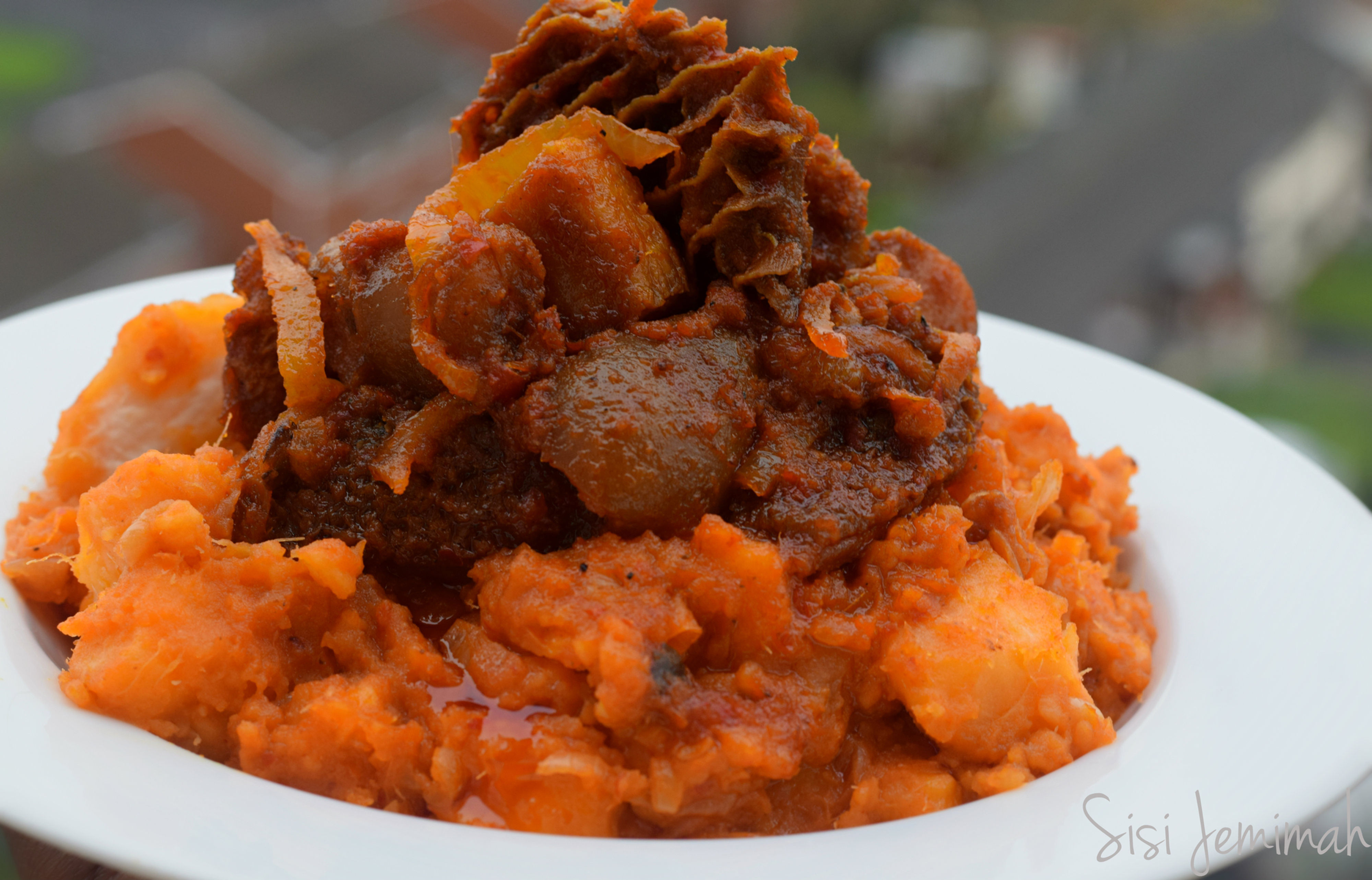 Yam Porridge – Nigerian yam pottage cooked with peppers, onions, and palm oil