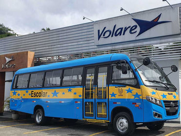 VOLARE ENTREGA MICRO-ÔNIBUS ESCOLARES PARA TRANSPORTE ACESSÍVEL UNICARGA