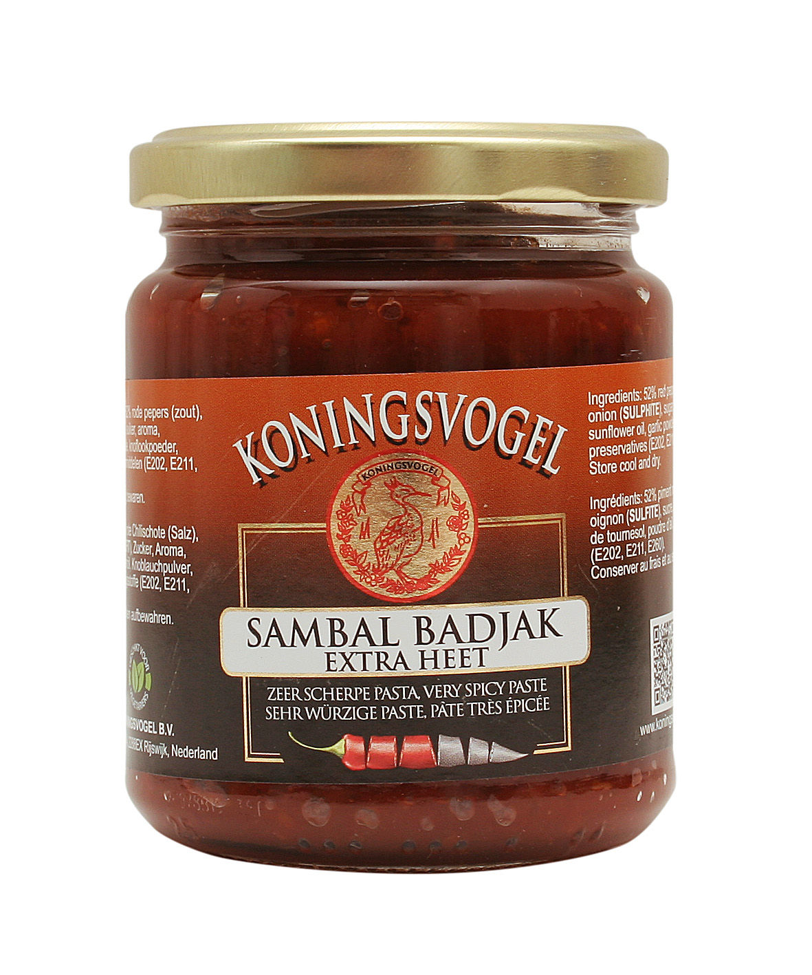 Sambal Badjak very spicy Koningsvogel 280 g
