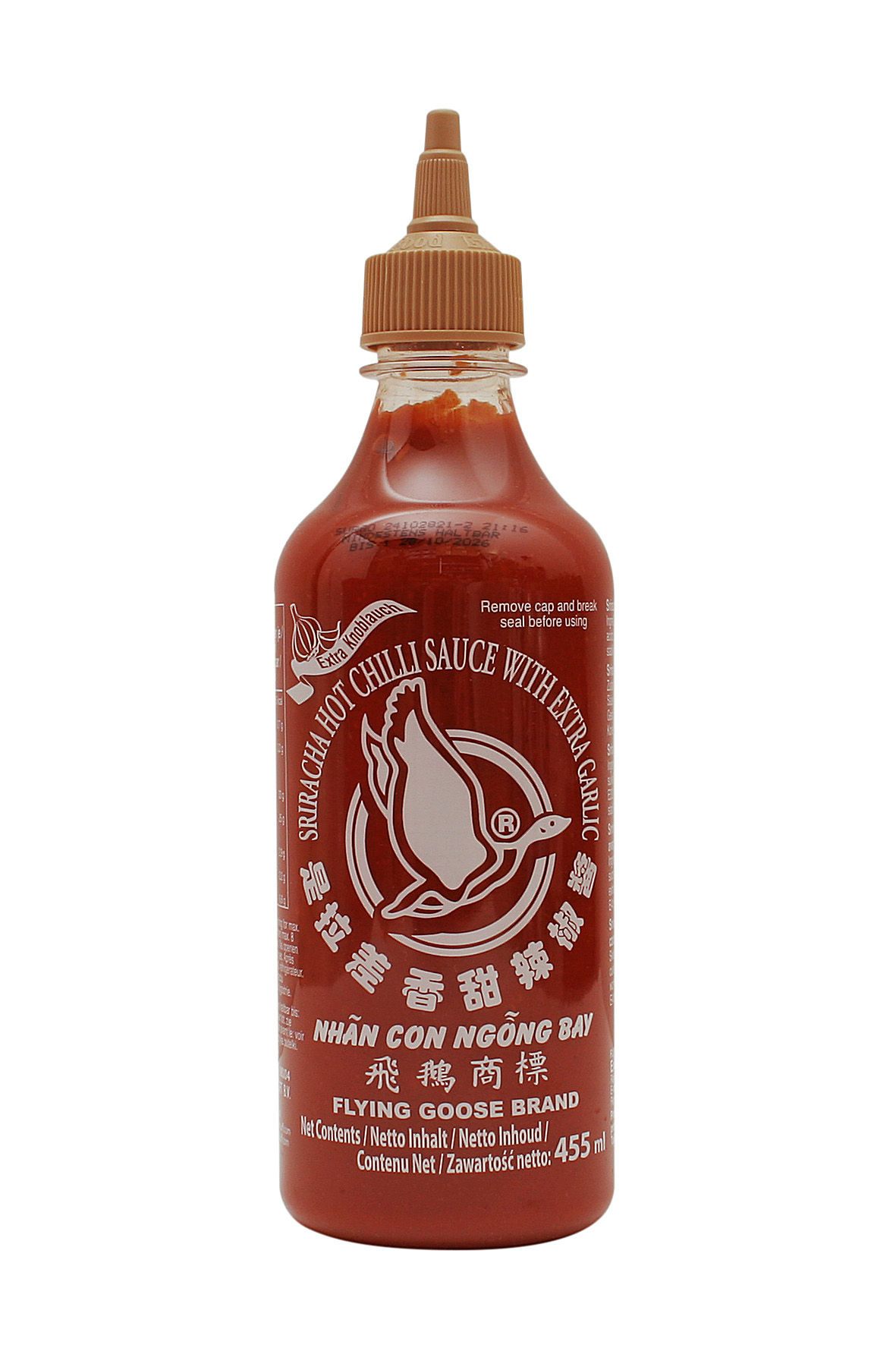 Sriracha Hot Chili Sauce with extra Garlic 455 ml