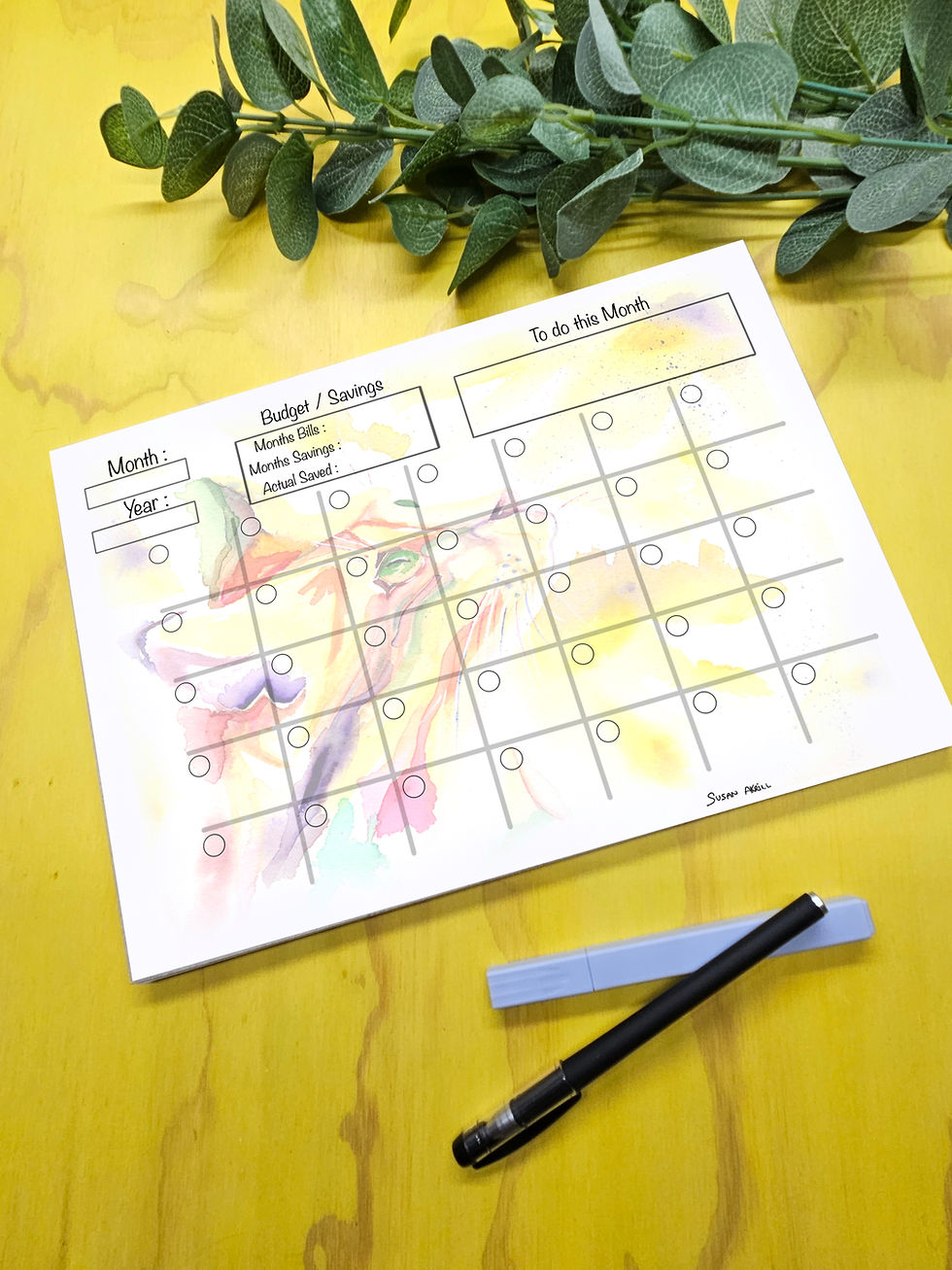 Monthly Desk Planner Curious Cat