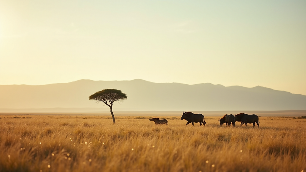 Wide angle view of Serengeti plains