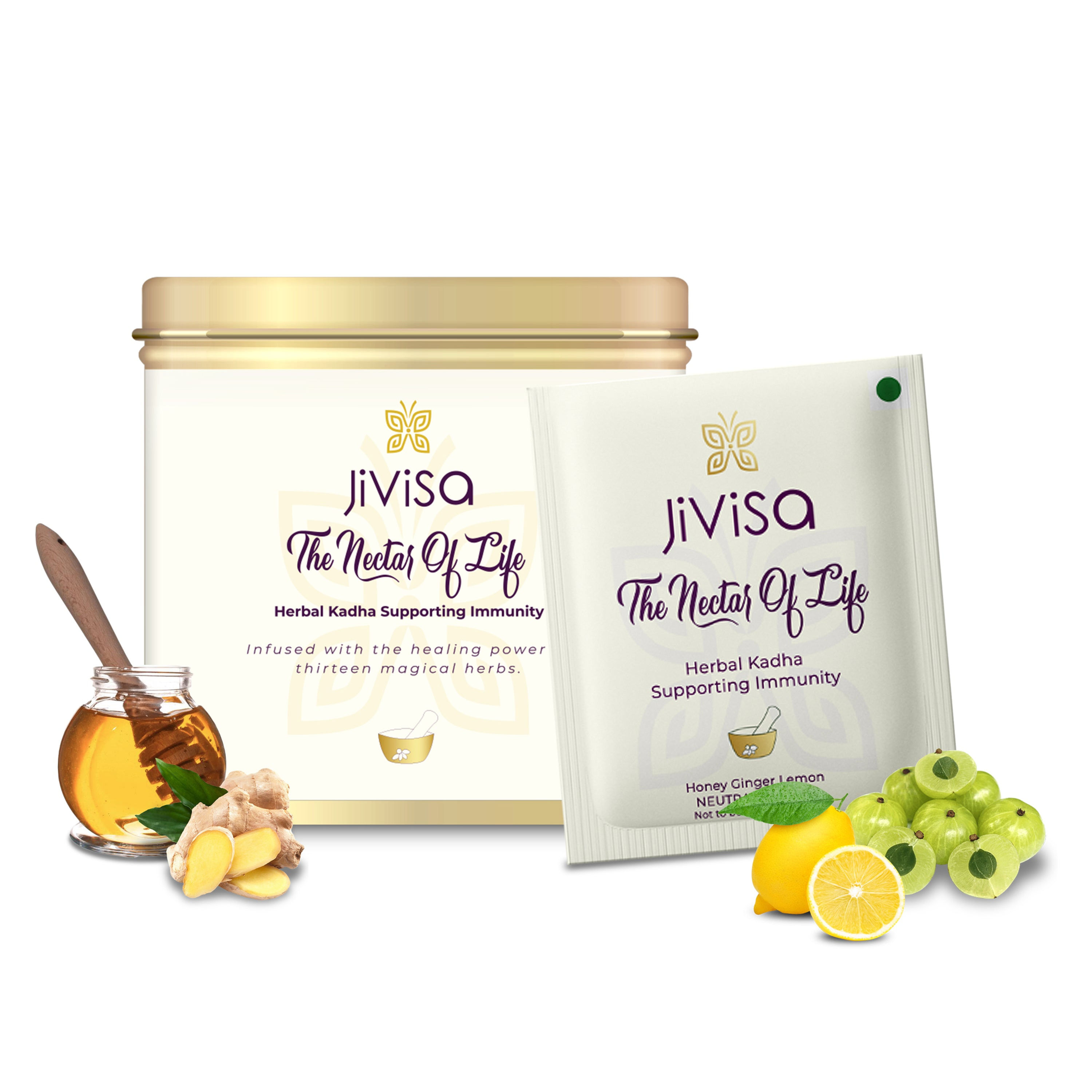 Jivisa - Instant Herbal Infusion Mix For Immunity ( Kadha -15 Sachets) 75 gms