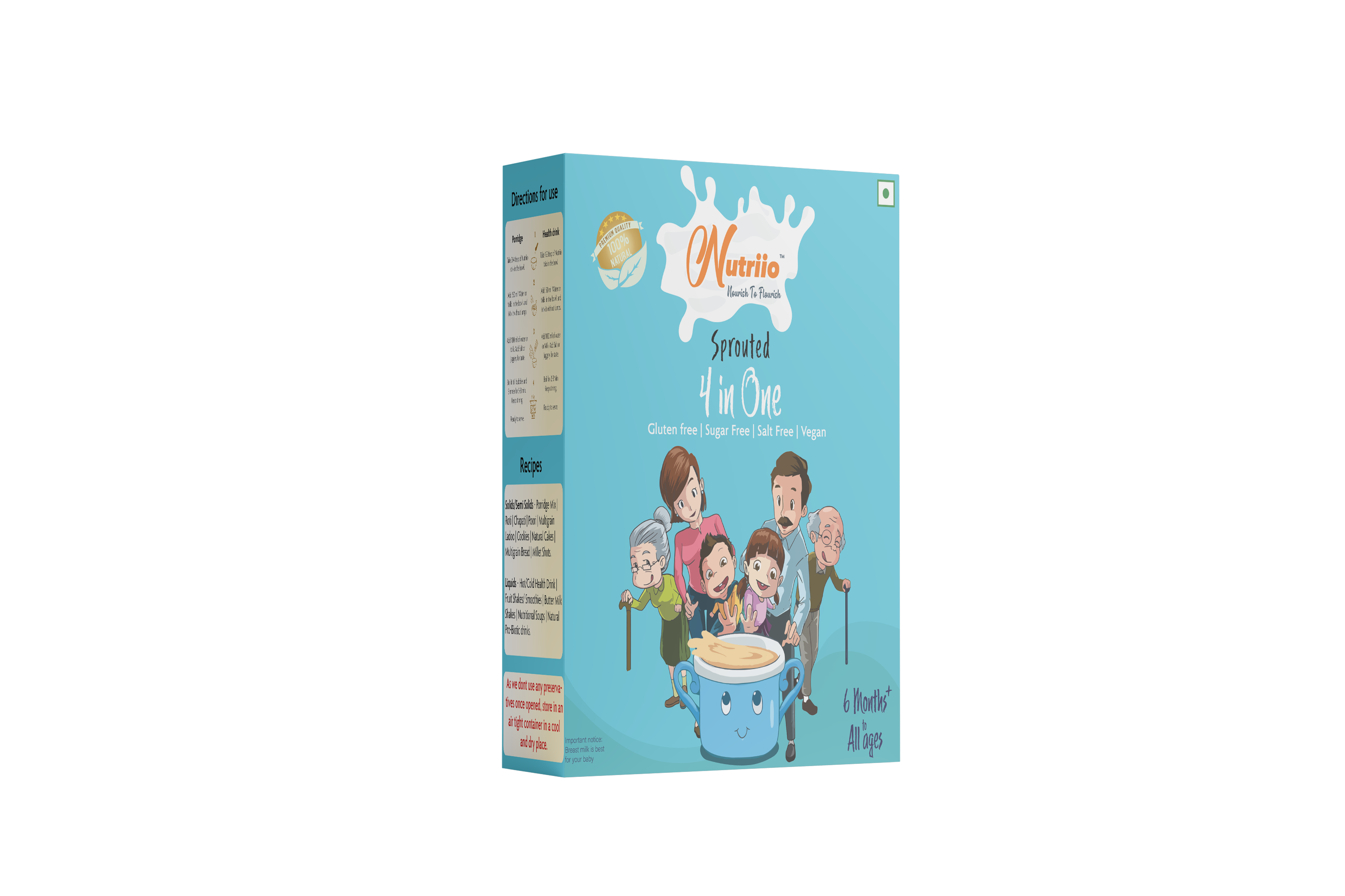 Nutriio - Sprouted 4 in 1 Mix ( 200 gms )