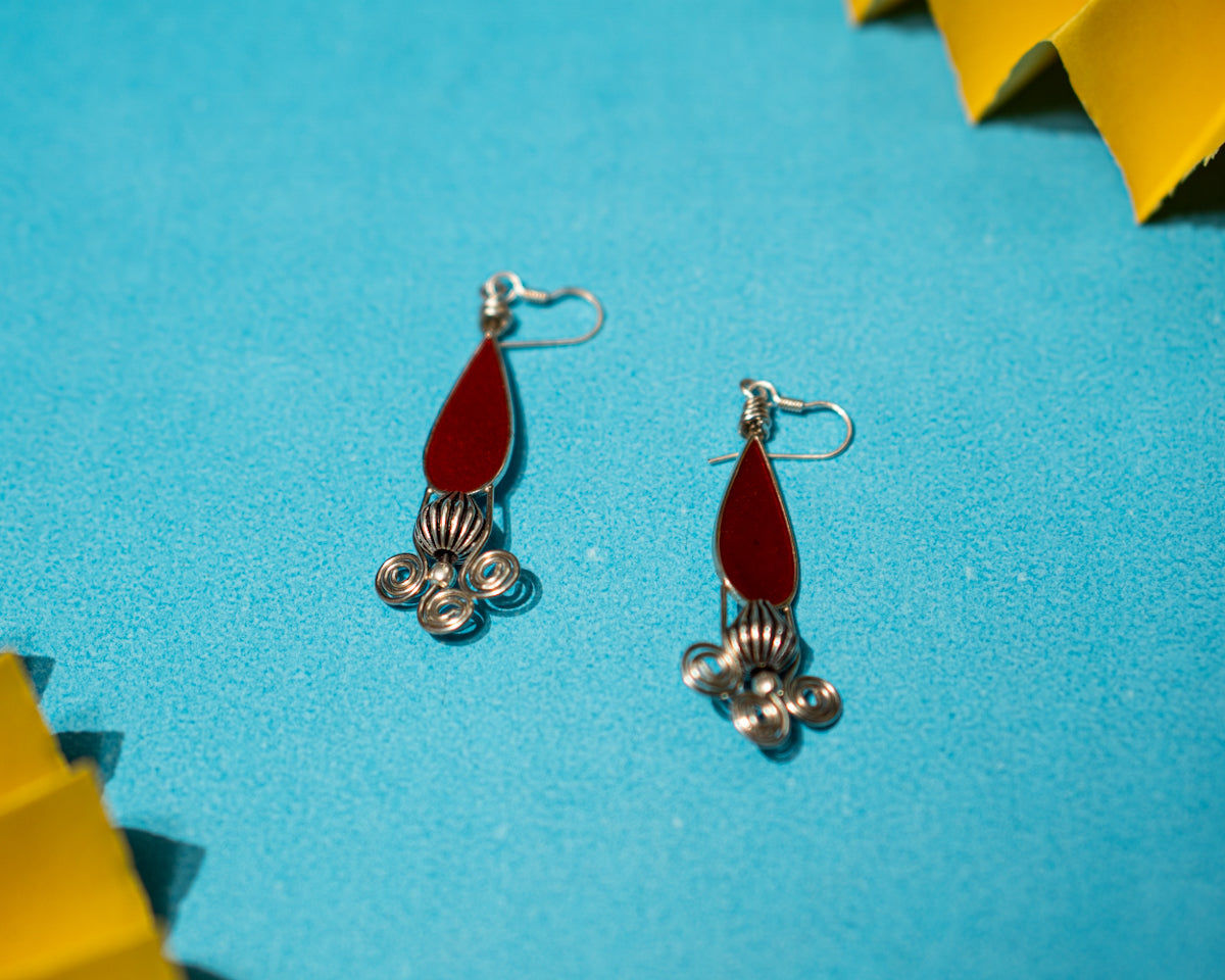 Sanatkada - Silver Meena Earring